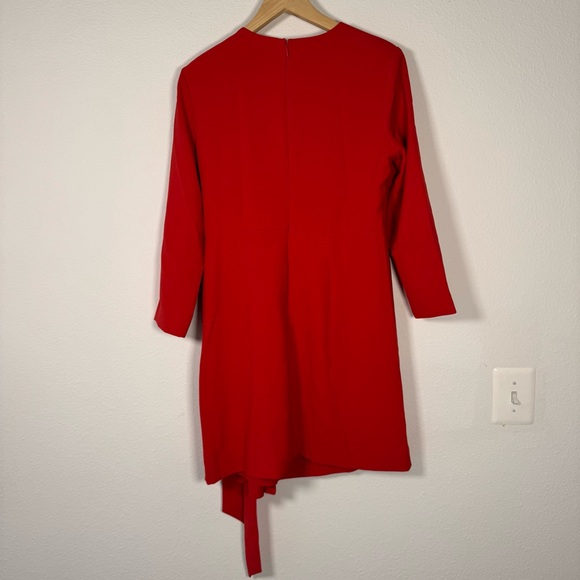 Tuckernuck Red Poppy and Hot Pink Sienna Faux Short Wrap Dress Size Large - Picture 5 of 11